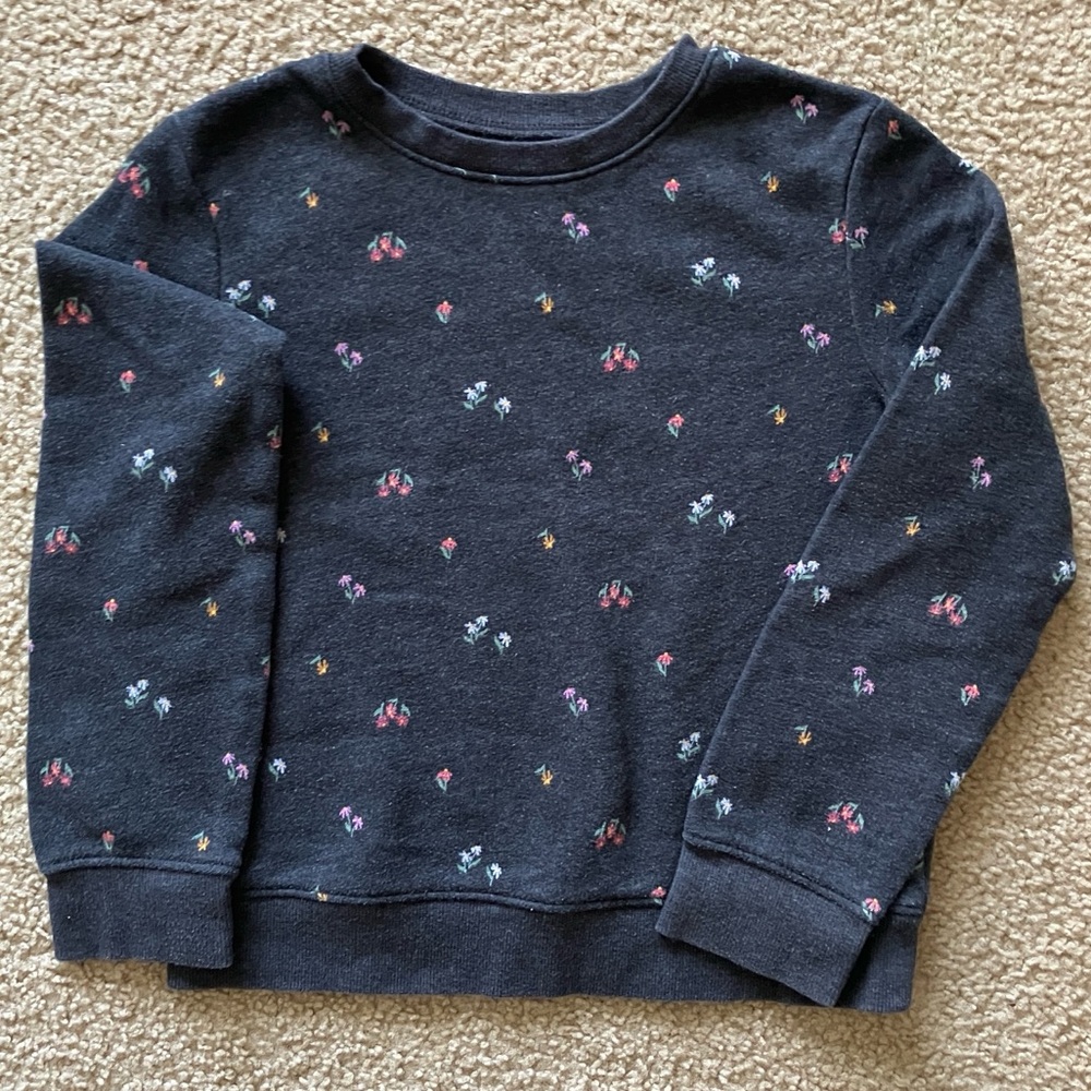 Jumping Beans Girls Gray Sweatshirt with Flowers 
Size 7